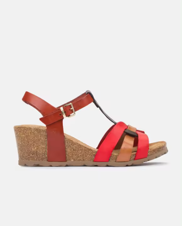 YOKONO Sandalia de cuña Cadiz 138 rojo - 1