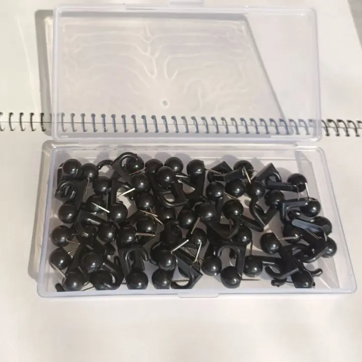 50Pc Tachuelas De Mano Con Cabeza De Plástico Gancho Para Tablero De Madera De Cerezo Tachuelas Decorativas Para Tablones De Anuncios Seguridad Metal Y Plástico - 1