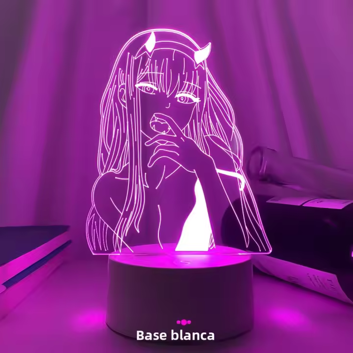 Lámpara 3D De Noche LED Zero Two Para Decoración De Dormitorio Luz Anime Waifu Regalo Darling in the Franxx Lámpara De Sapphire - 1