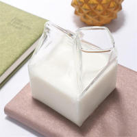 1Pc Copa De Leche 300ML Estilo Botella De Leche Media Pintada Mini Juguete De Crema De Vidrio Ecológico Con Forma De Aves De Correr - details 7