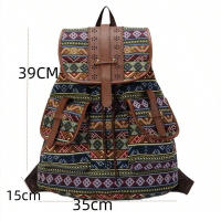 Mochila De Lona Para Mujer Con Estampado Floral Gran Bolsa De Hombro Para Adolescentes Y Niñas Bolsa De Viaje De Fin De Semana Escolar - details 0