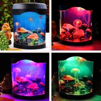 Lámparas de medusas USB, luces nocturnas eléctricas para acuario, lámpara LED de medusas con cambio de color para sala de estar - details 0
