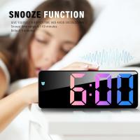 Reloj despertador digital, Pantalla LED large, funciona con Pilas, Alarma activada por Voz, función de despertador(No incluye Pilas) - details 2