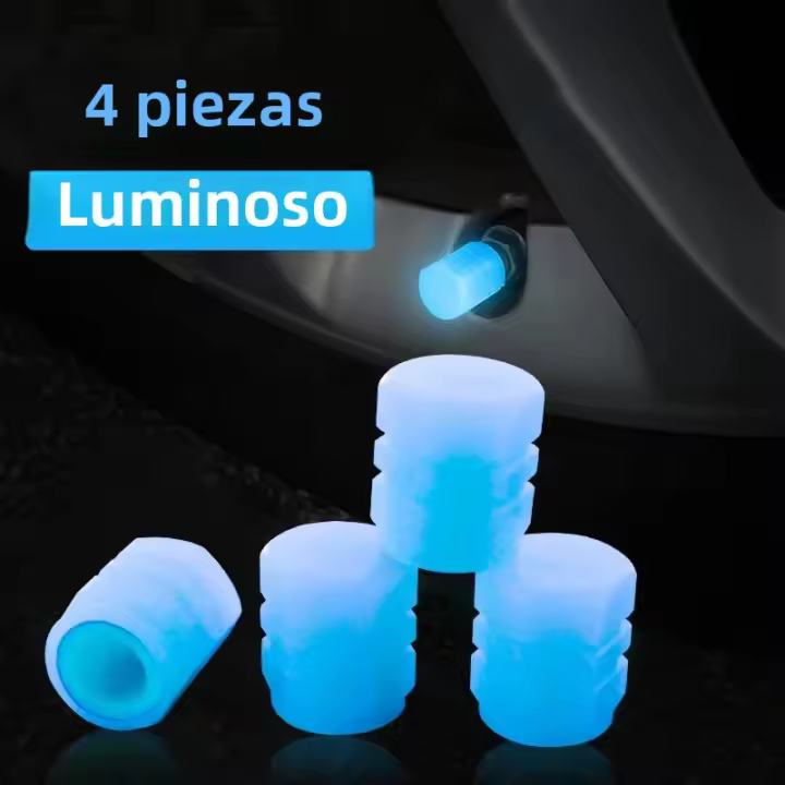 4-20PCS Luminosos Valvula De Neumático Para Coche Con Cubierta Fluorescente Noche Brillante Decorativa Para Motocicleta Bicicleta Rueda Tapa De Boquilla Antipolvo - 1