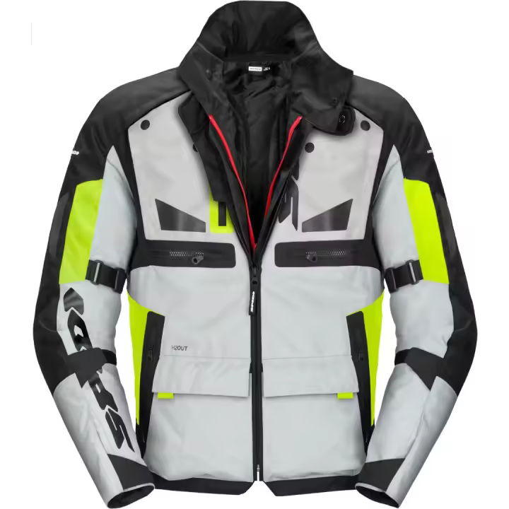 Chaqueta Spidi Crossmaster H2OUT Negra Blanca Fluor - 1