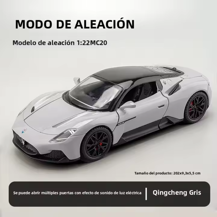 Coche De Escala Grande 1:22 MC20 De Aleación De Metal Juguete De Coche Con Sonido Y Luz Regalo Para Niños Colección De Vehículos - 1
