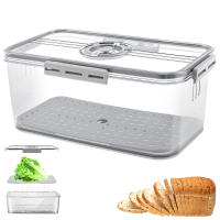 Caja De Almacenamiento Para Pan De Grado Alimenticio Con Registro De Tiempo De Cierre Caja De Alimentos Para Sandías Verduras Frutas Estilo Moderno Material PET - details 0