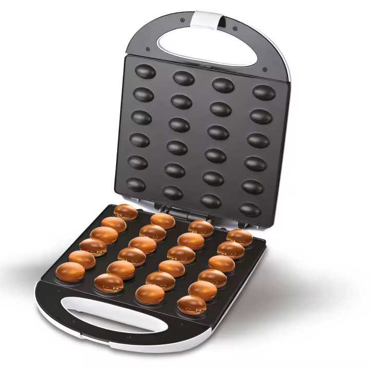 Adler AD3039 Hornillo Eléctrico para 24 Galletas en Forma de Nuez, Placas Antiadherentes, Pastas Rellenas, 1600W, Blanco - 1