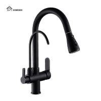 BIT 3 en 1 Grifo de cocina con grifo de agua potable, grifo purificador de agua 3 en 1, 2 asas, rociador extraíble de 3 funciones, cuerpo de latón, cromo - details 6