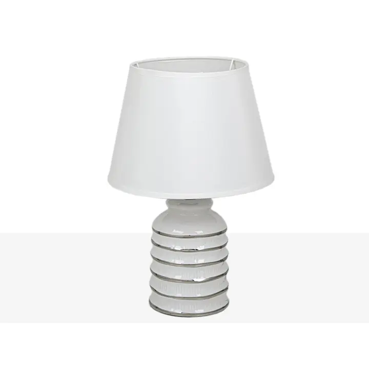 LAMPARA CERAMIC BLANCA/PLATA C/PANTALLA HM8521141 FIJALO - 1