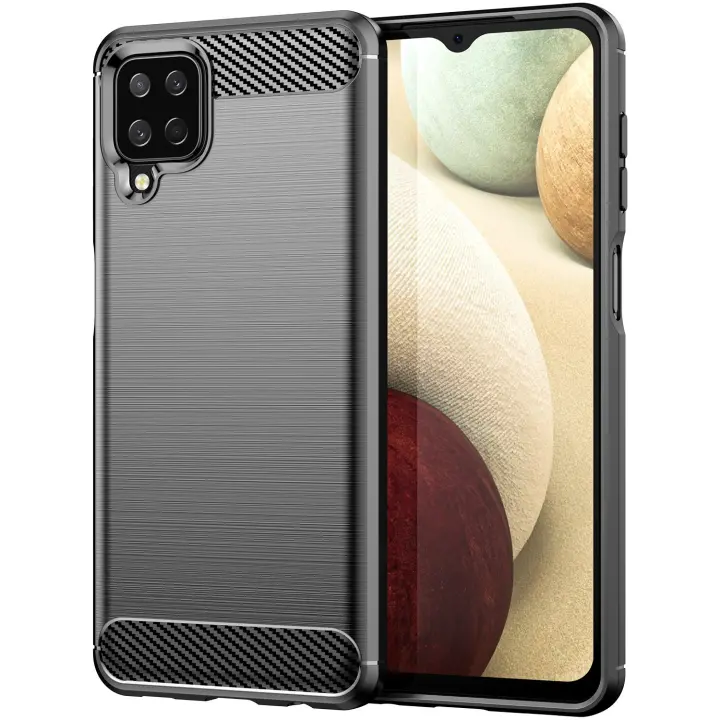 Max Power Digital Funda para móvil Samsung Galaxy A12 Carcasa Silicona Fibra de Carbono Elástica Antigolpes - 1