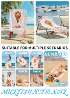 Toalla de playa de terciopelo de doble cara de 80 x 160 cm con diseño de helado, de secado rápido, con estampado de microfibra. - details 1