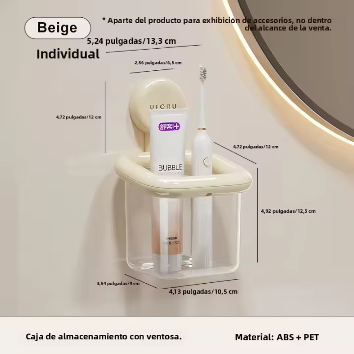 Rack De Almacenamiento Para Baño UFORU De Plástico Ecológico Soporte De Toallas De Cara Montado En La Pared Estilo Coreano - 1