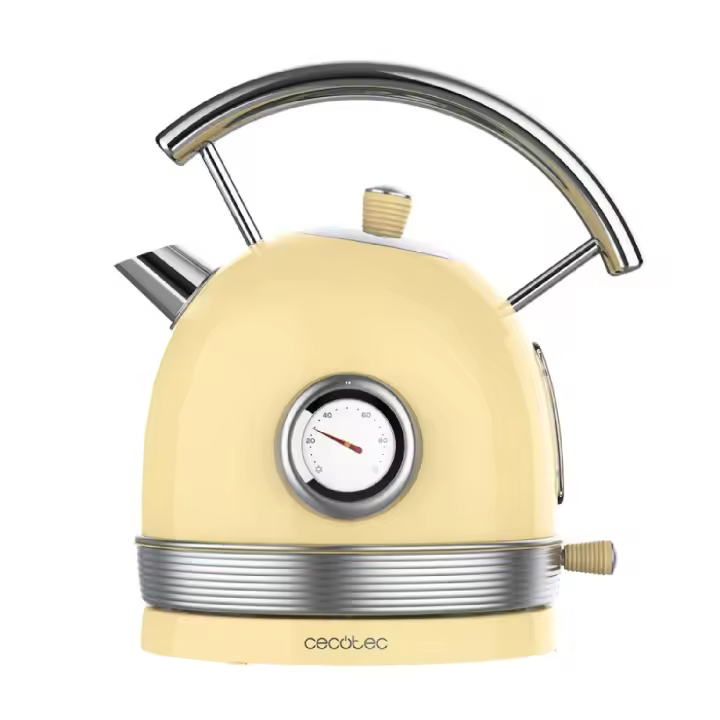 Cecotec Hervidor de Agua Eléctrico ThermoSense 420 Light Yellow. 1,8 Litros de capacidad, 2200 W, Medidor de Temperatura - 1