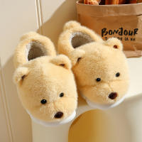 Pantuflas De Peluche Grueso Para Hombres Y Mujeres Con Dibujos De Perro Y Oso 3D Para Invierno Pantuflas De Algodón Para El Hogar Con Cubierta De Tobillo Para Parejas - details 3
