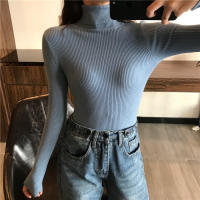 Suéter De Punto Grueso Para Mujer Otoño Invierno Manga Larga Cuello Alto Ajustado Suave Y Cálido Pullover De Algodón Y Acrílico Estilo Casual - details 12