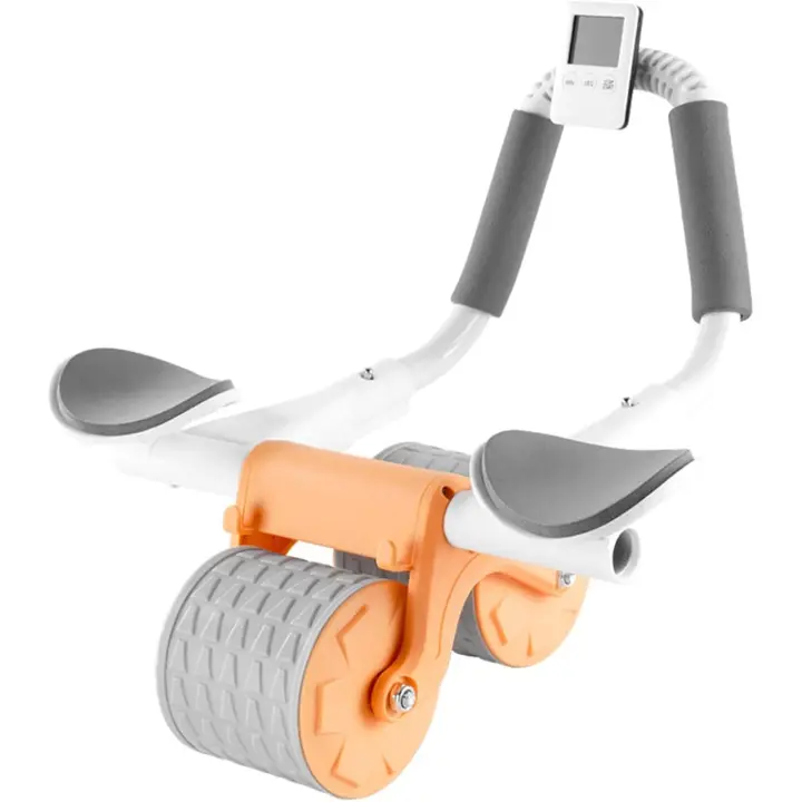Rodillo para entrenamiento abdominal Ab, Codera con temporizador, equipo de entrenamiento con núcleo de rodilla para abdominales, Rueda Abdominal de rebote Automático Naranja - 1