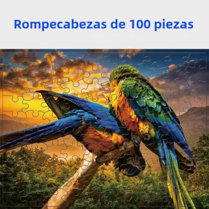 Rompecabezas De Papel 100 Piezas Con Imagen De Animales De Dibujos Animados Juguete Educativo Para Desestresamiento Regalo Para Niños Y Adultos - 1