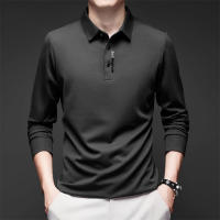 Camisa Polo Para Hombre Casual Larga Con Insignia Color Sólido Moda Transpirable Cómoda Versátil Top Four Seasons Polyester - details 14