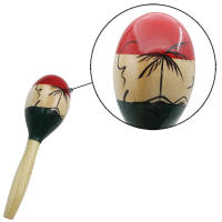 Paquete De 1 Par De Maracas De Madera Colorida Instrumentos De Percusión Para Fiesta Infantil Juguete De Agarre Para Bebés - details 6