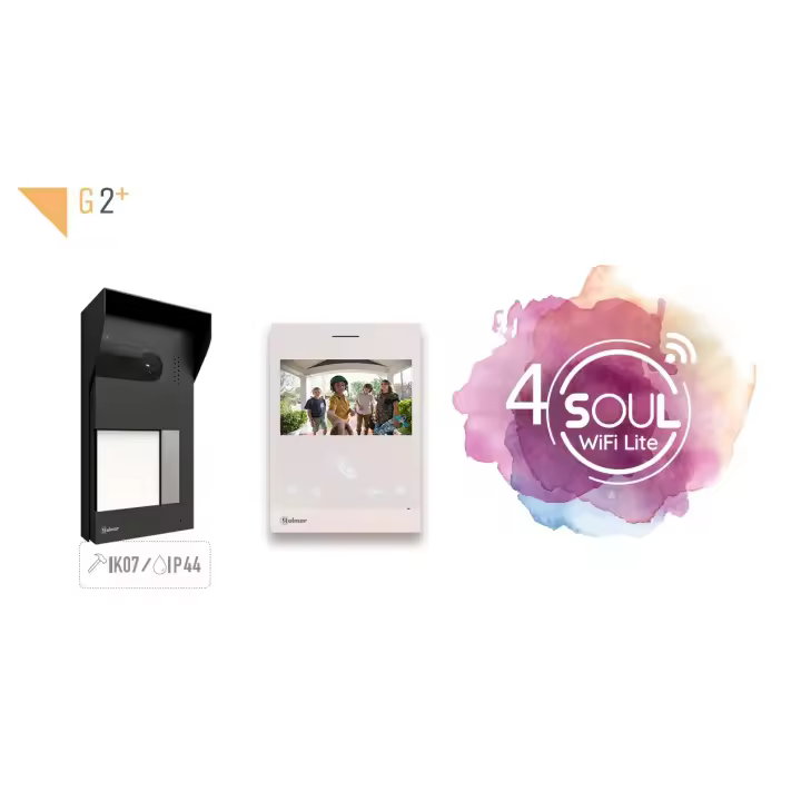 Kit Videoportero, GOLMAR, 2 Hilos, Antivandálico, IP44, Placa calle de superficie. - 1