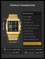 Reloj Militar FOXBOX Para Hombre De Lujo Cuadrado Digital Resistente Al Agua Y Shock Con Display LED Y Cuarzo Moda Deportiva - details 4