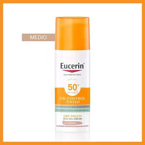 Eucerin Sun Face Oil Gel Crema SPF50+ Tinted Medium 50ml. - 1