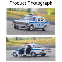 Modelo De Coche De Policía Lada 2106 a Escala 1/24 En Aleación De Metal Con Función De Retroceso Y Simulación De Luz Y Sonido Regalos Para Niños Vehículos De Metal Para Juguete - details 6
