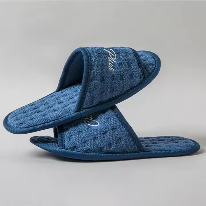 Zapatillas De Tela Suave Y Silenciosas Para Interno Zapatos Mujer Con Dedos Expuestos Comodidad Neutra Minimalista Para El Hogar - 1