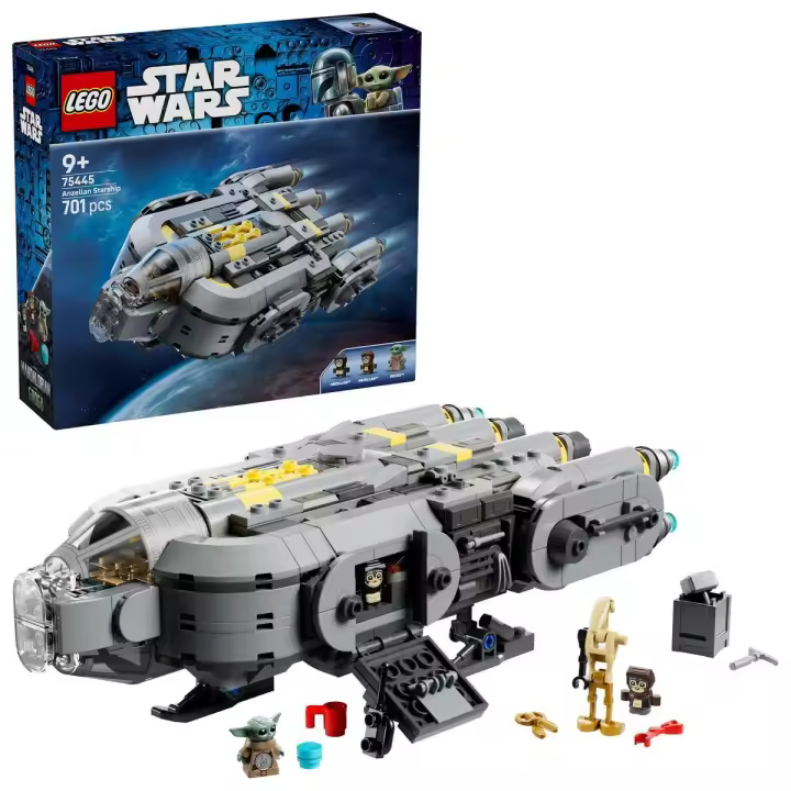 LEGO® 75445 Star Wars Nave Estelar Anzellana de Juguete y 3 Figuras inc. Grogu - 1