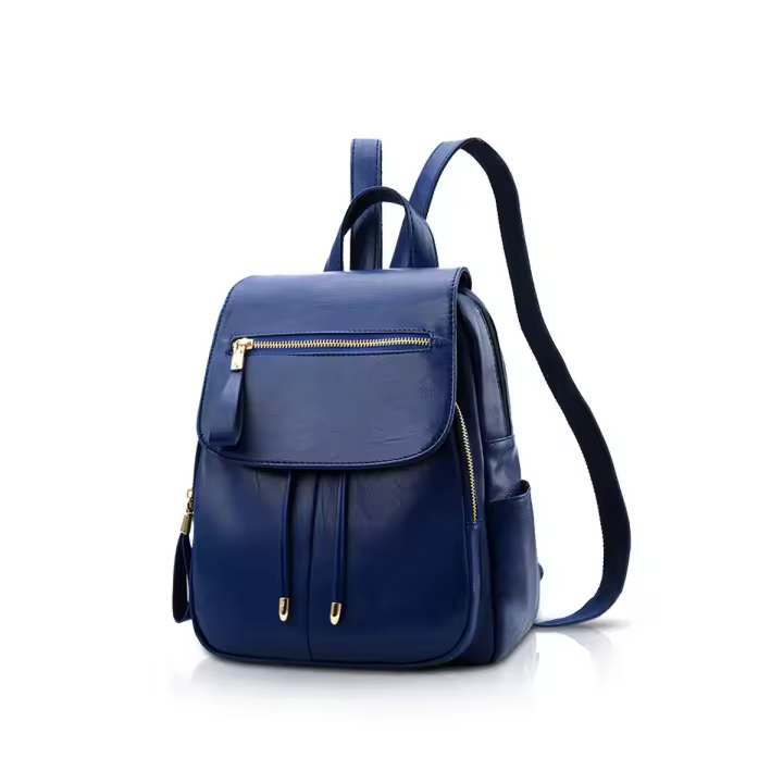 De las mujeres de moda mochila, mini Faux leather Ladies mochila, bolso hombro, niñas, Azul oscuro - 1
