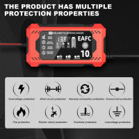 Cargador De Batería De Coche Grande Pantalla LCD 6A/8A/10A 12V Para Motocicleta Y Vehículos Con Tecnología Inteligente De Reparación - details 4