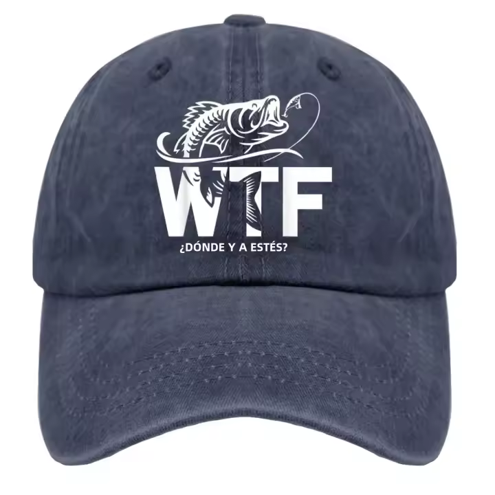 Gorro De Béisbol Divertido Para Hombres '¿Dónde Están Los Peces?' Protección Solar Ajustable Talla Unica Negro Azul Marino - 1