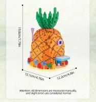 Bloques De Construcción SpongeBob SquarePants Serie Krusty Krab Casa De Piña Estatua De Piedra Modelo Para Decoración De Escritorio Juguetes Educativos Para Niños Regalos - details 5