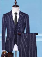 Traje De Tres Piezas Ajustado Para Hombre Con Chaleco Y Pantalones Estilo Británico De Alta Gama Para Bodas Y Fiestas Vestimenta Formal Casual - details 5