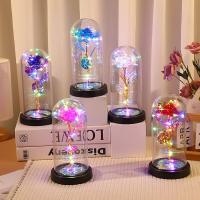 Regalo De San Valentín Para Novia Rosa LED Eterna En Cubierta De Vidrio Favor De Boda Para Madre Cumpleaños Decoración De Oficina - details 0