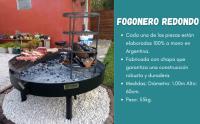 Barbacoa Parrilla Fogonero Argentino Redondo 1m Diametro Aire Libre Artesanal. Color Negro. Medidas 100x60 cm Incluye Accesorios - details 1