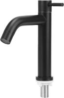 Grifo de agua, grifo de lavabo de acero inoxidable de baño grifo de agua fría individual con manguera-Negro - details 2