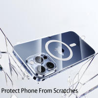 Carcasa Magnética De Lujo Para iPhone Con Carga Inalámbrica Compatible Con Magsafe Adecuada Para Modelos 15 14 13 12 11 pro X XR XS Max 7 8 plus Translúcida - details 3