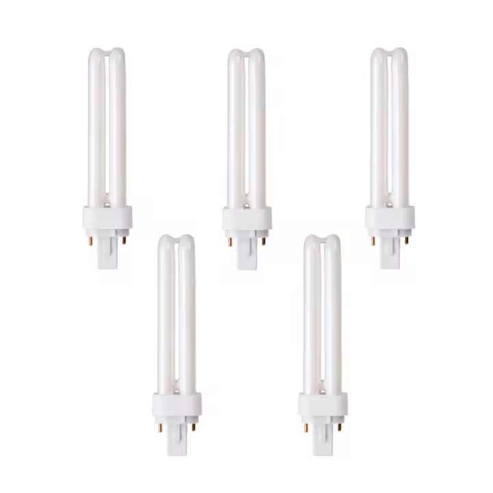 5 uds bombilla PLC bajo consumo 2 tubos, bombilla fluorescente 2U luz fria/blanca 6400K, 26W, 1560lm, 220V a 240V, Don Feliz - 1