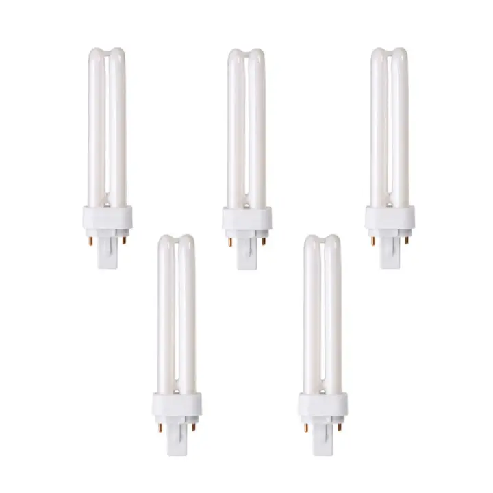 5 uds bombilla PLC bajo consumo 2 tubos, bombilla fluorescente 2U luz fria/blanca 6400K, 26W, 1560lm, 220V a 240V, Don Feliz - 1