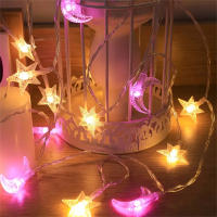 Cadena De Luces LED Estrella Luna Colorida 1.5M/3M Decoración De Ambiente Para Sala De Estar Jardín Camping Arreglo De Maleta - details 1