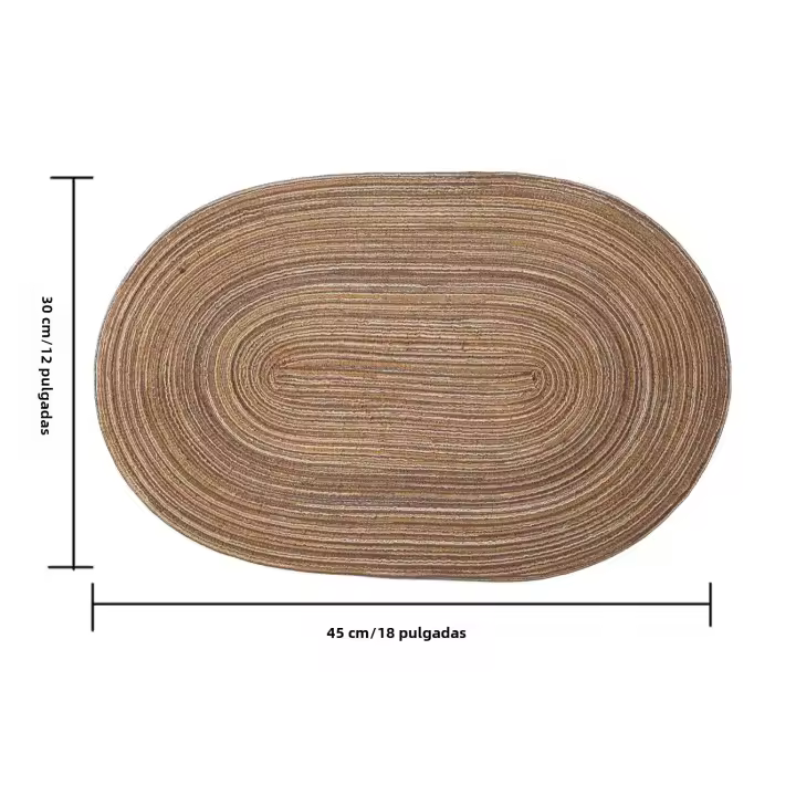Juego De 4 Tapetes De Mesa Oval De Algodón Tejidos a Mano Antideslizantes Para Comedor Cocina Lavables Estilo Japonés - 1