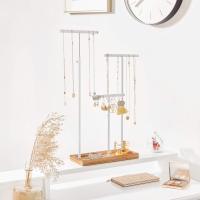 Expositor de Joyas 2 en 1 con Bandeja, 3 Barras en T Ajustables, Soporte para Collares, Pulseras y Pendientes con Agujeros - details 3