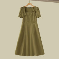 Vestido Elegante De Noche ZANZEA Para Mujer Vintage Con Cuello Cuadrado Y Lazo Vestido Largo De Verano Con Manga Puff Silueta Ajustada Y Flared - details 7