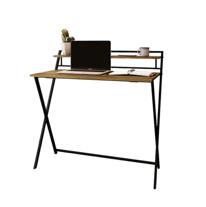 Escritorio Apple diseño plegable marrón/negro 90x93x51 cm - 1