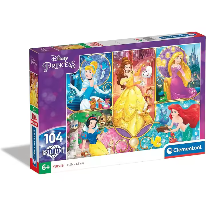 Clementoni - Puzzle 104 Piezas Efecto Diamante Princess (20140) - 1