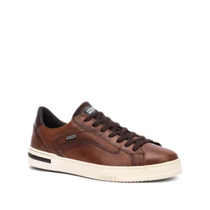 PIKOLINOS XATIVA M1K-6307C1, zapato casual de hombre en piel color cuero de cordones - 1