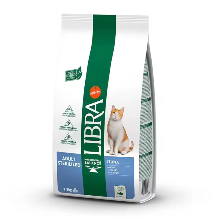 LIBRA Sterilized, 1.5kg y 12kg, Pienso para Gatos Esterilizados, con Atún - 1