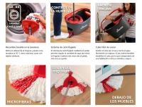 VILEDA Cubo Turbo Smart Set Cubo con pedal palo de 3 piezas y fregona de microfibras triangular o mas 1 extra de recambio, sistema de limpieza que incluye un cubo con pedal, fregona de microfibras triangular diseñada para alcanzar todas las esquinas. - details 2